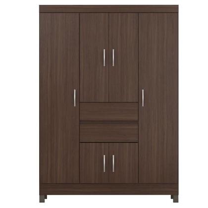 Imagem de Guarda Roupa Casal Ecom 2 com Multiuso Viena com Cômoda Astral Café - Demóbile