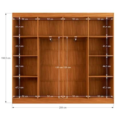 Imagem de Guarda-Roupa Casal Ele e Ela 8 Portas 8 Prateleiras Cinamomo/Off White - Panorama Móveis