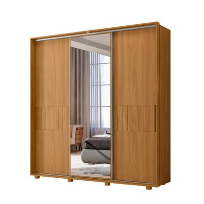 Guarda Roupa Casal Espelho 3 Portas 3 Gavetas Luminare Albatroz