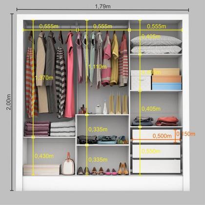 Imagem de Guarda Roupa Casal Espelho 3 Portas 3 Gavetas Santiago Carioca Móveis