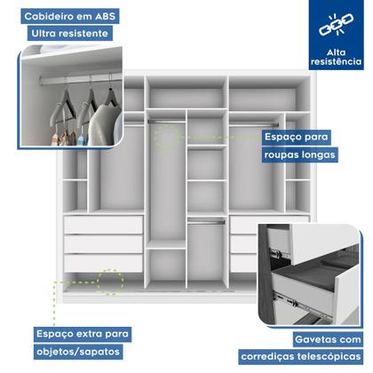 Imagem de Guarda Roupa Casal Europa com 3 Espelho 3 Portas  Minastex