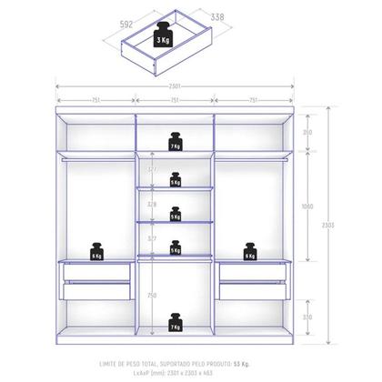 Guarda Roupa Casal Evidence Plus 6 Portas e 4 Gavetas Jacarandá