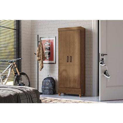 Imagem de Guarda Roupa Casal Fit 6 Portas com Pés e Armário Multiuso Fit com Pés Jequitibá Acetinado - Santos Andirá