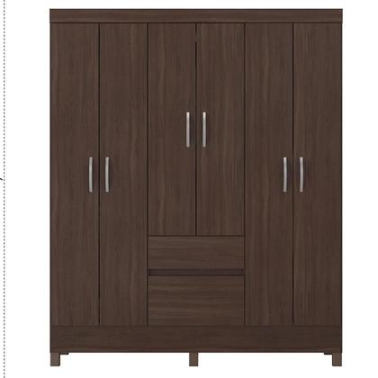 Imagem de Guarda Roupa Casal Flash 2 com Multiuso Golden com Cômoda Montevidéu Café - Demóbile