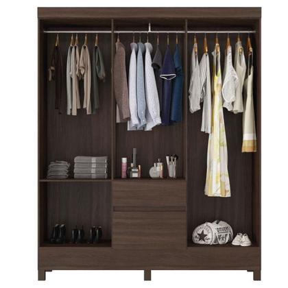 Imagem de Guarda Roupa Casal Flash 2 Com Sapateira Multiuso Golden Café - Demóbile