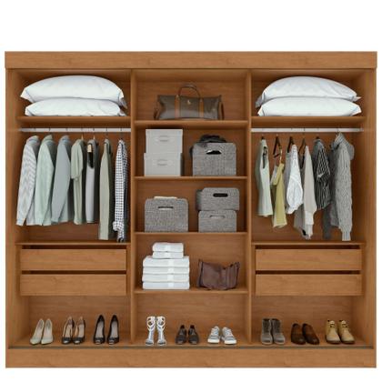 Imagem de Guarda Roupa Casal Flex com Espelho 3 Portas de Correr Nice Lopas