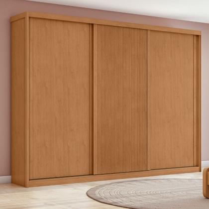 Imagem de Guarda Roupa Casal Flex Ripado 3 Portas de Correr MDF Ollie Lopas