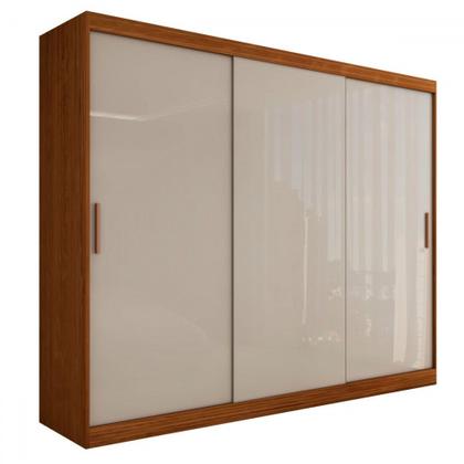 Imagem de Guarda-Roupa Casal Harvard 3 Portas 2 Gavetas 100% Mdf Off White/Nogueira - Panorama Móveis