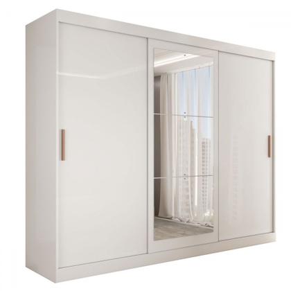 Imagem de Guarda-Roupa Casal Harvard 3 Portas 2 Gavetas com Espelho 100% Mdf Branco - Panorama Móveis