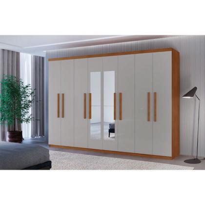 Imagem de Guarda Roupa Casal Hera Premium com Espelho 8 Portas e 4 Gavetas MDF Moderna