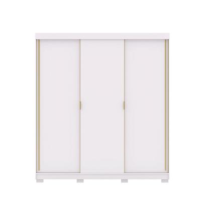 Imagem de Guarda Roupa Casal Heros 3 Portas de Correr Dupla Face com Gavetas MDF Branco/Terracota G98 - Gran Belo