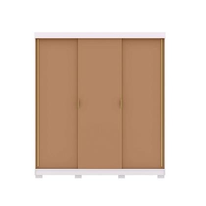 Imagem de Guarda Roupa Casal Heros 3 Portas de Correr Dupla Face com Gavetas MDF Branco/Terracota G98 - Gran Belo