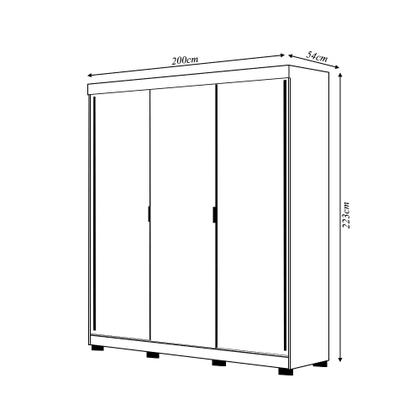 Imagem de Guarda Roupa Casal Heros 3 Portas de Correr Dupla Face com Gavetas MDF Branco/Terracota G98 - Gran Belo