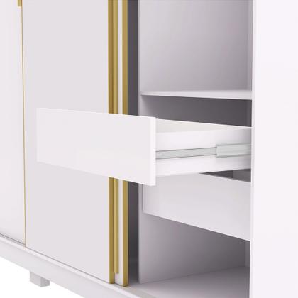 Imagem de Guarda Roupa Casal Heros 3 Portas de Correr Dupla Face com Gavetas MDF Branco/Terracota G98 - Gran Belo