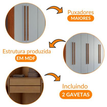Imagem de Guarda Roupa Casal Heros 6 Portas e 2 Gavetas MDF Moderna