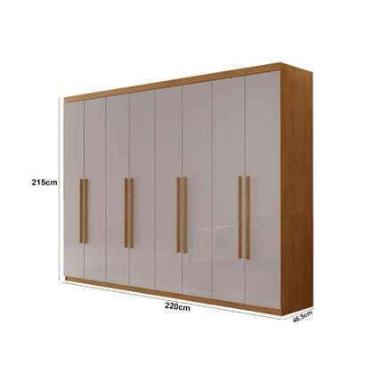 Imagem de Guarda Roupa Casal Heros Com 8 Portas E 4 Gavetas Moderna Naturalle/off White