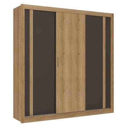 Imagem de Guarda Roupa Casal Ibiza 3 Portas Capuccino Cacau Off White Flex e Cômoda com Porta Aurora Cappuccino - THB