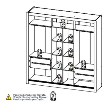 Imagem de Guarda Roupa Casal Ibiza 3 Portas Capuccino Cacau Off White Flex e Cômoda com Porta Aurora Cappuccino - THB