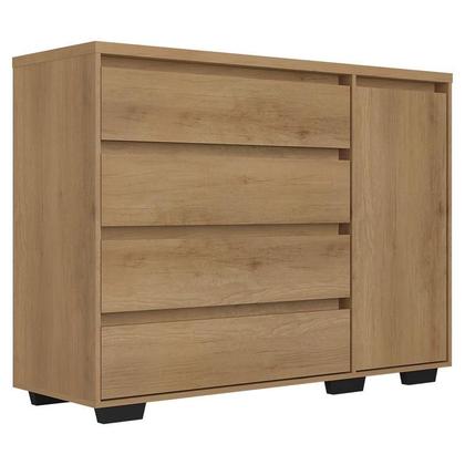 Imagem de Guarda Roupa Casal Ibiza 3 Portas Capuccino Cacau Off White Flex e Cômoda com Porta Aurora Capuccino - THB