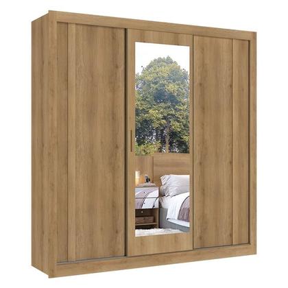 Imagem de Guarda Roupa Casal Ibiza Glass 3 Portas Capuccino Menta Flex e Cômoda com Porta Aurora e Cappuccino - THB