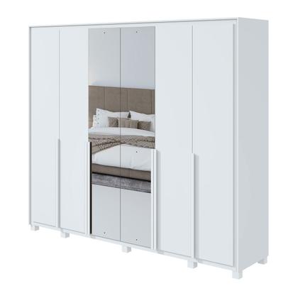 Imagem de Guarda-Roupa Casal Imperatore 6 Portas 6 Gavetas 100% Mdf com Espelho 81668.285 Branco - Móveis Lopas