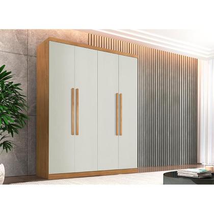 Imagem de Guarda-Roupa Casal Império 4 PT 3 GV Imbuia e Off White