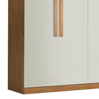 Imagem de Guarda-Roupa Casal Império 4 PT 3 GV Imbuia e Off White