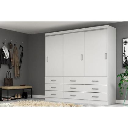 Imagem de Guarda-Roupa Casal Isabela 3 PT 9 GV Branco
