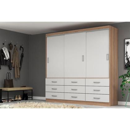 Imagem de Guarda-Roupa Casal Isabela 3 PT 9 GV Off White
