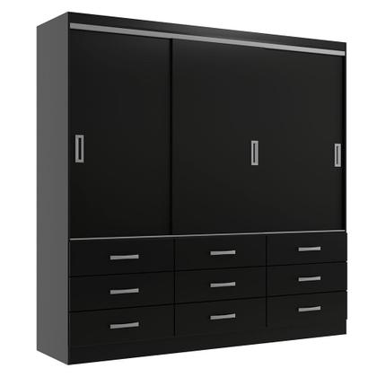 Imagem de Guarda-Roupa Casal Isabela 3 PT 9 GV Preto
