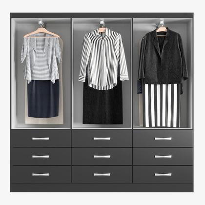 Imagem de Guarda-Roupa Casal Isabela 3 PT 9 GV Preto