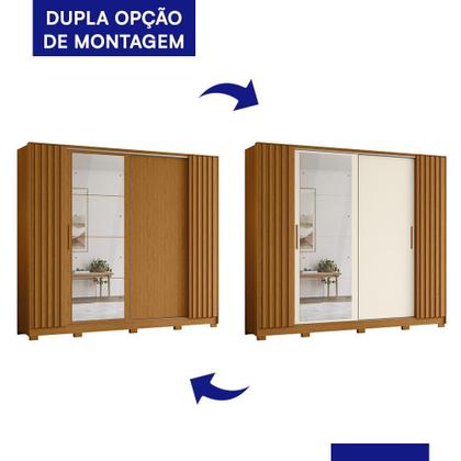 Imagem de Guarda Roupa Casal Jacarandá 4 Portas Flex com 4 Espelhos - Móveis Albatroz
