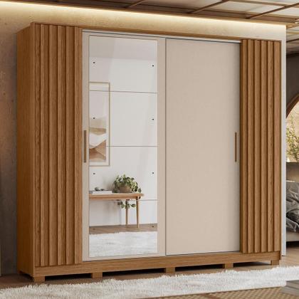 Imagem de Guarda Roupa Casal Jacarandá 4 Portas Flex com 4 Espelhos - Móveis Albatroz