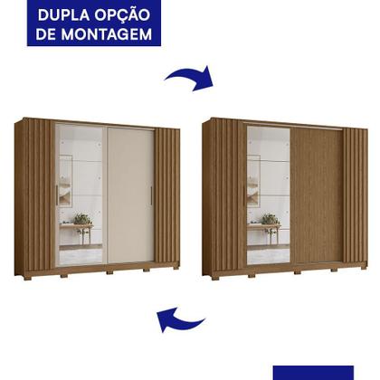 Imagem de Guarda Roupa Casal Jacarandá 4 Portas Flex com 4 Espelhos - Móveis Albatroz