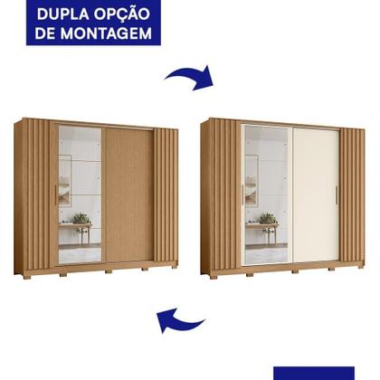Imagem de Guarda Roupa Casal Jacarandá 4 Portas Flex com 4 Espelhos - Móveis Albatroz