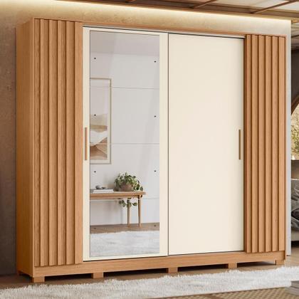 Imagem de Guarda Roupa Casal Jacarandá 4 Portas Flex com 4 Espelhos - Móveis Albatroz