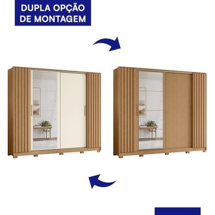 Imagem de Guarda Roupa Casal Jacarandá 4 Portas Flex com 4 Espelhos - Móveis Albatroz