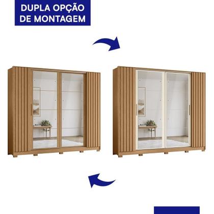 Imagem de Guarda Roupa Casal Jacarandá 4 Portas Flex com 8 Espelhos - Móveis Albatroz