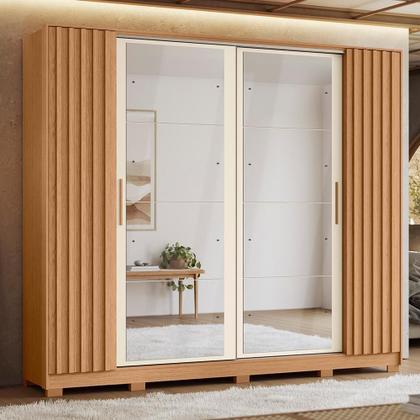Imagem de Guarda Roupa Casal Jacarandá 4 Portas Flex com 8 Espelhos - Móveis Albatroz