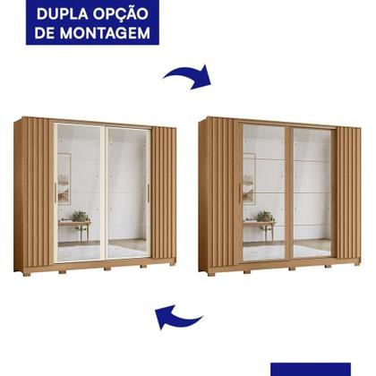 Imagem de Guarda Roupa Casal Jacarandá 4 Portas Flex com 8 Espelhos - Móveis Albatroz