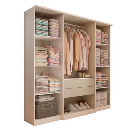 Imagem de Guarda-Roupa Casal Kansas 4 Portas 2 Gavetas Branco - Panorama Móveis
