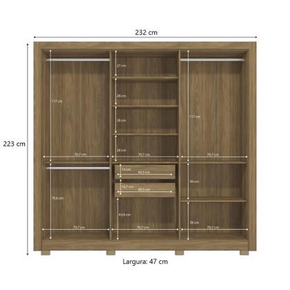 Imagem de Guarda-Roupa Casal Kappesberg 6 Portas 2 Gavetas Marrom Branco - CB02M569