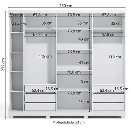 Imagem de Guarda Roupa Casal Kappesberg F542 3 Portas de Correr