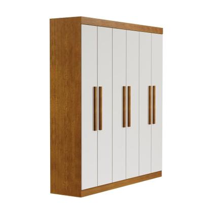 Imagem de Guarda-Roupa Casal Lancaster 6 PT Imbuia e Off White