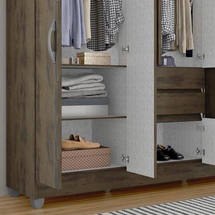 Imagem de Guarda Roupa Casal Lia 6 Portas C/espelho Capuccino - Móveis Arapongas