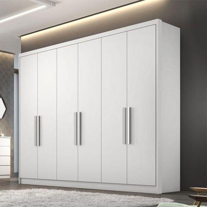 Imagem de Guarda Roupa Casal Linea 6 Portas 8 Gavetas Neve Com Nicho - Novo Horizonte