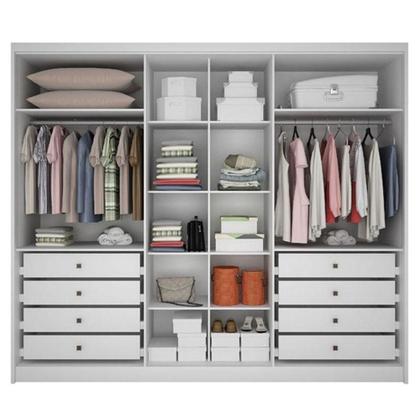 Imagem de Guarda Roupa Casal Linea 6 Portas 8 Gavetas Neve Com Nicho - Novo Horizonte