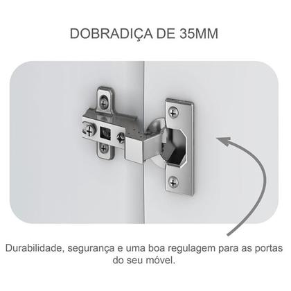 Imagem de Guarda Roupa Casal Linea com Nicho e Gaveteiro Milão com Chave Neve - Novo Horizonte