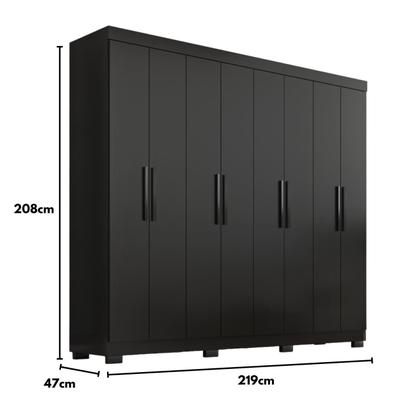 Imagem de Guarda Roupa Casal Lisboa 8 Portas 4 Gavs Com Pés