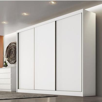 Imagem de Guarda Roupa Casal Logan 3 Portas 8 Gavetas Neve  Novo Horizonte
